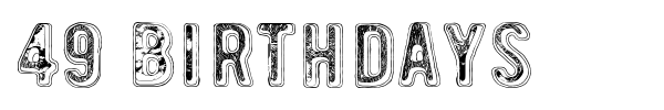 49 birthdays font preview